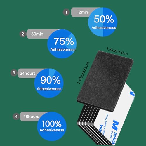 56Pcs Heavy Duty Double Sided Foam Mounting Tape 3mm Thick - Black Pre-Cut Rectangles (Pack of 56)