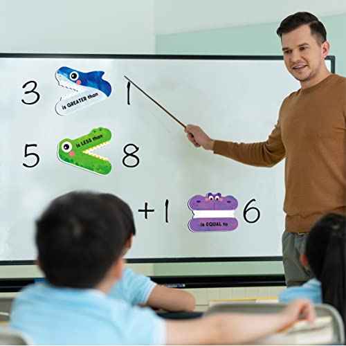 3 Magnetic Math Signs - Greater Than/Less Than/Equal to Math Demonstration Tool for Teacher, School & Classroom Supplies