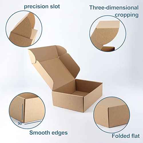 PHAREGE 12x9x4 inch Shipping Boxes Bulk 20 Pack Brown, Tab Lock Tuck Top Mailer Boxes for Packaging Small Business, Medium Cardboard Gift Boxes for Wrapping Mailing Present