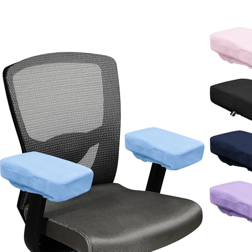 Office Chair Arm Pads - Memory Foam Elbow Cushions with Zipper, Anti-Slip
