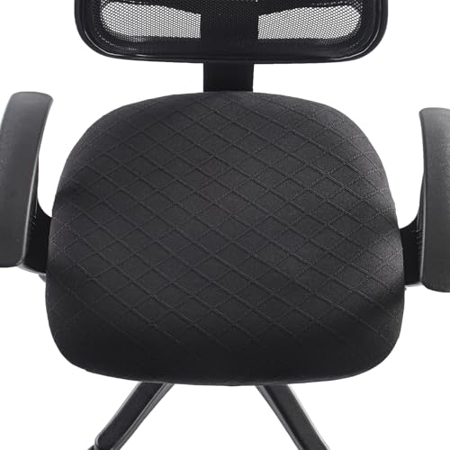 Stretch Jacquard Office Chair Cover, Removable Desk Chair Cover - Black, TONGMU