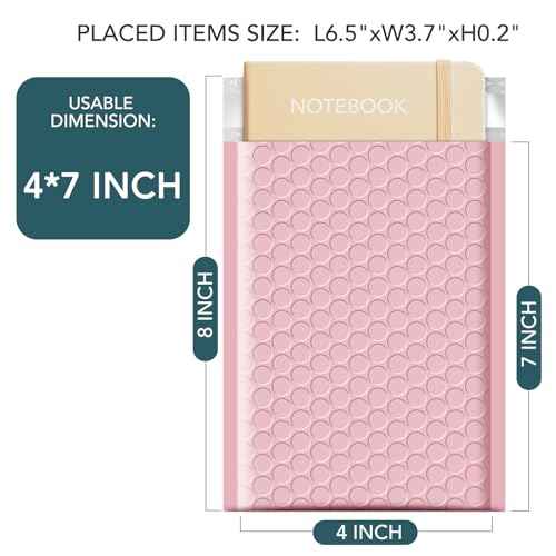METRONIC 4x8 Bubble Mailers 200Pack, Waterproof Light Pink Padded Mailers, Self Seal Padded Envelope for Small Business Packaging Supplies Bubble Mailer Usable Size 4x7