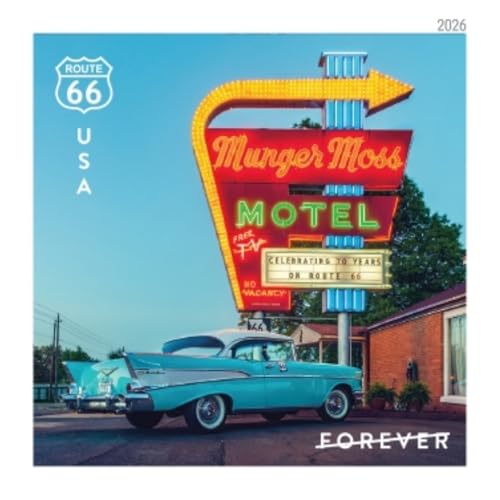 USPS Route 66 2026 16-Stamp Sheet - 100th Anniversary, First-Class Forever Postage