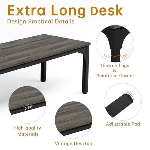 13FT Conference Table, Super Sturdy Large Rectangle Meeting Seminar Table for 16 Person, Long Business Tables, 4 Pcs Grey