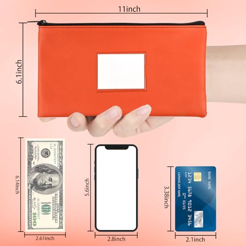 VOCHIC 7-Piece Money Bags with Zipper 11x6.1in - 7 Colors, Transparent Window Label Slots