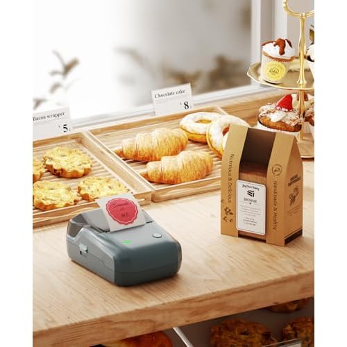 NIIMBOT B1 Label Maker Machine with Tape, Label Printer with 3 Rolls Stickers, 50x30mm/50x80mm White Label /50x50 Round Paper for Office Supplies, Home, Business