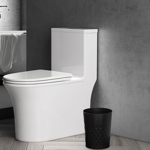 1.8 Gallon Small Bathroom Trash Can 3 Pack with Trash Bags - Black