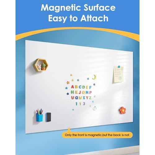 MaxGear 48" x 36" Whiteboard Sticker for Wall ? Magnetic Dry Erase Board with Markers & Eraser, Easy to Write & Clean, for Kids, Home, Office, Classroom Use