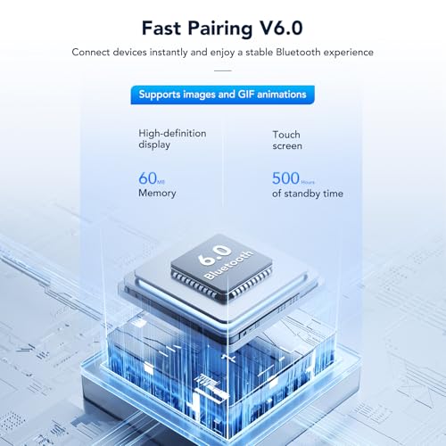 ZNP Digital Badge AI Translator Wearable with Touchscreen & Bluetooth 6.0
