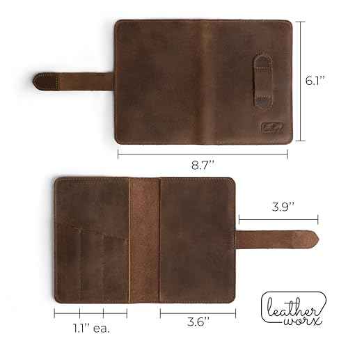 Leather Field Notes Cover for 3.5 x 5.5 in. Notebooks, Case for Moleskine Cahier Pocket Size Notebook, EDC Journal Covers with Pen Holder, Traveling Sketch Wallet, Small Planner, Notepad Accessories