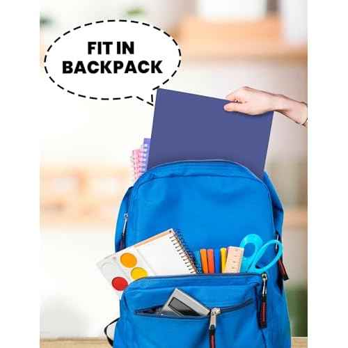 SUNEE Folders with Pockets 3 Hole Punched(50 Pack, Dark Blue), 2 Pocket Folders Fit Letter Size Paper, Paper File Folder for School Office Home Bussiness