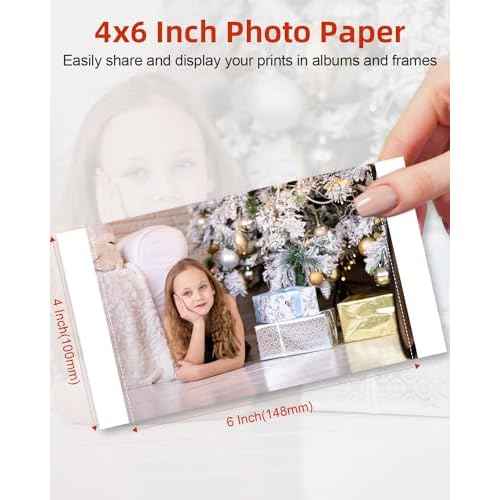 Markdomain Compatible Selphy CP1300 Ink and Paper, KP-108IN 4x6 Inch Photo Paper Glossy for Selphy CP1500 CP1300 CP1200 CP1000 CP910 Printers, 108 Sheets Photo Paper and 3 Color Ink Cartridges