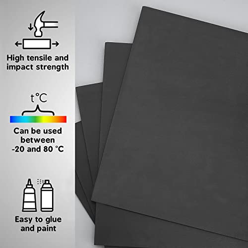 BENECREAT 5 Sheets 3mm Black PVC Foam Sheet A4 Lightweight Rigid Craft Material, 11.8x7.8 inch