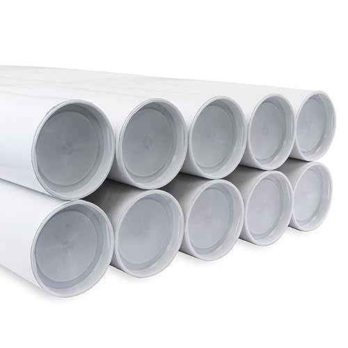 MagicWater Supply Mailing Tube - 3 in x 12 in - White - 10 Pack - for Shipping and Storage of Posters, Arts, Crafts, and Documents
