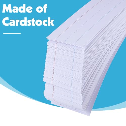 120Pcs Teacher Sentence Strips 3” x 24” Cardstock Double-Sided Ruled Lines Classroom Learning Tool