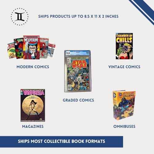 Gemini Wrap Mailer Comic Shipping Boxes - 10ct | Holds 15 Comics, 3 Graded Slabs, 10 Toploader Comics, 8 Magazines | Premium Customizable Gemini Mailers for Comic Books, Manga, Literature Mailers etc
