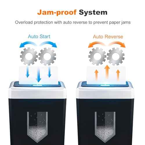 Bonsaii 15-Sheet Office Paper Shredder, 40 Mins Heavy Duty Shredder for Home Office, Crosscut Shreder with Anti-Jam System & P-4 High Security Supports CD/Credit Cards/Staple,5 Gal Pullout Bin C169-B