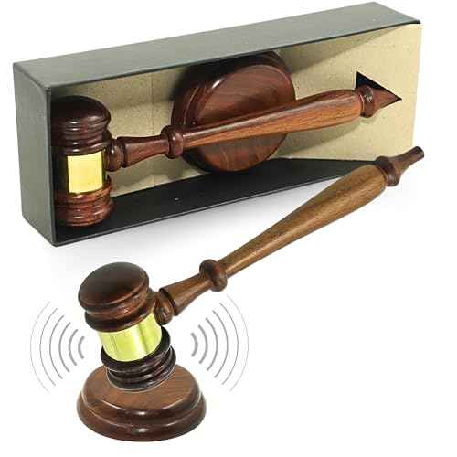AYAANS Premium Wooden Judge's Gavel Set with Sound Block, Brass Band, and Transparent Gift Box ? Ideal for Courtrooms, Ceremonies, Lawyers, and Auctions
