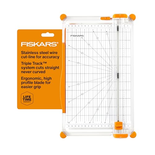 Fiskars 12-Inch SureCut Deluxe Paper Trimmer with Precise Steel Wire Guide