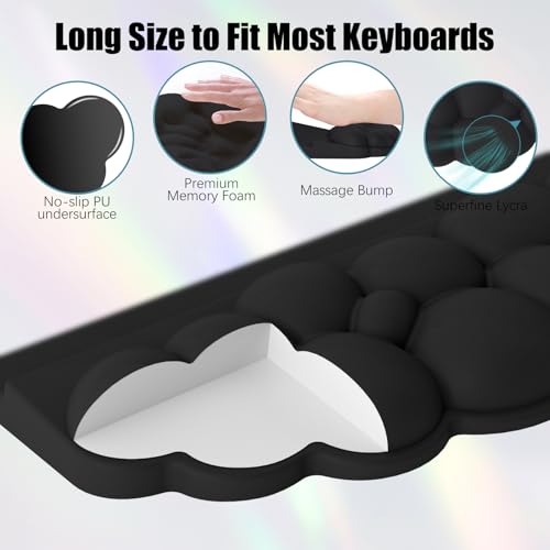 Black Ergonomic Cloud Wrist Rest for Keyboard and Mouse | Lomil