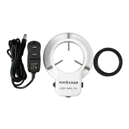 AmScope LED-64S 64 LED Microscope Ring Light with Dimmer