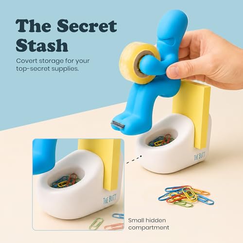 Blue Butt Tape Dispenser – Funny Desk Accessory & Gag Gift, Butt Supplies