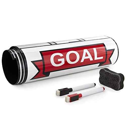Goal Setting Chart, Fundraising Thermometer, 2 Pack, Dry Erase, Reusable, Magnetic for Easy Use. Plus ¡°50 Ways to Raise $1,000¡± eBook.