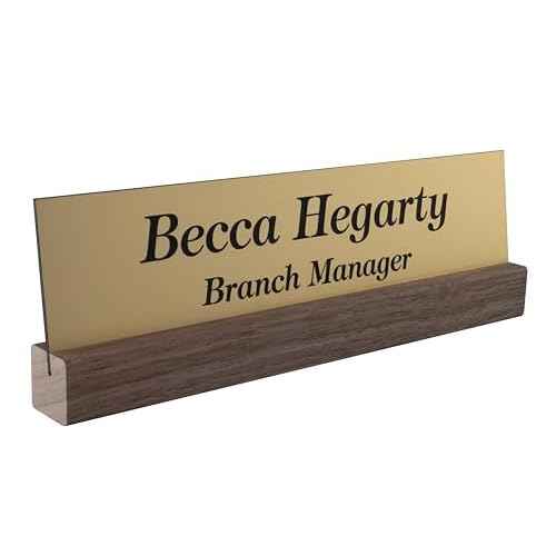 Lasercrafting Office Desk Name Plate or Wall/Door Sign - 2x8 or 2x10 - Laser Engraved Sign - CUSTOMIZE. Holder/bracket available. Choose colors and fonts. Great gift idea.