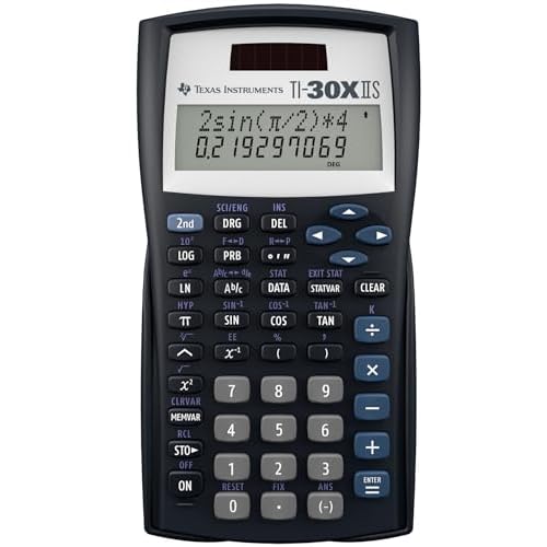 Texas Instruments TI-30XIIS Scientific Calculator, Black with Blue Accents