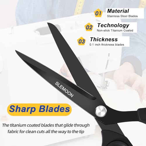 10-Inch Heavy Duty All-Purpose Scissors Black - Ergonomic Office & Craft Cutting Tool
