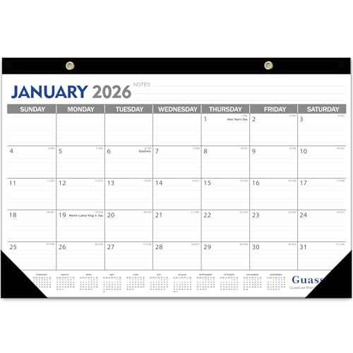GuassLee Desk Calendar 2026-2027 - 18 Monthly Desktop Calendar 17" x 11.5" Runs from January. 2026-June. 2027 with Julian Dates for Students Family Office Easy Planning