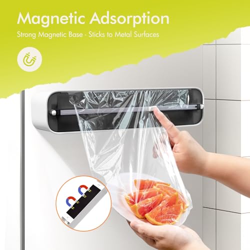 Aluminum Foil & Plastic Wrap Dispenser with Cutter - Magnetic
