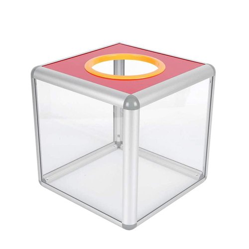 KAFENDA Desktop acrylic donation ballot box for fundraising box/suggestion box (20*20*20)