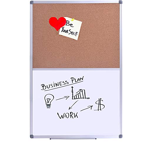 DexBoard Magnetic Whiteboard & Cork Bulletin Board 48x36 inch Combo
