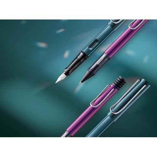 LAMY AL-star black purple - Fountain Pen with ergonomic grip & polished steel nib in size M - lightweight aluminum body - including LAMY T 10 blue cartridge - Right-Handed