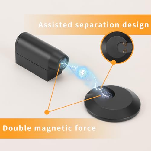 Bak Bo Magnetic Door Stopper Retractable Floor Catch with 0.4 in Extension (Black, MB-1) – Adhesive & Screw Installation
