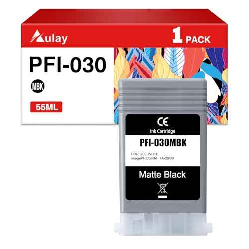 Compatible Pigment Ink Cartridge Replacement for Canon PFI030 PFI-030 PFI030MBK PFI-030MBK ImagePrograf TA-20 ImagePrograf TA-30 (1-Pack MBK)