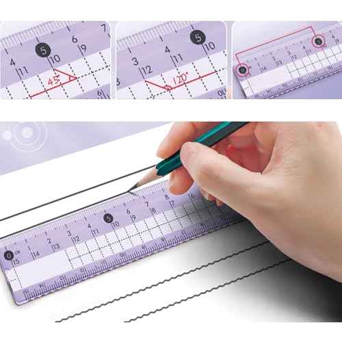 8 Pcs Pink Geometry Set Cute Compass Set with Maths Protractor Rulers, Math Set for Drawing Measuring Tools, Kawaii Ruler Kit for Class Women Girls School Supplies (Pink)