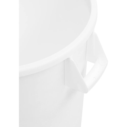 SPARTA Bronco Waste Container Trash Container, Round Trash Bin for Disposal, 20 Gallons, White, (Pack of 6)