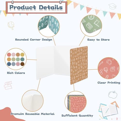 gisgfim 24 Pack Privacy Shields for Student Desk Colorful Desk Dividers Durable Privacy Folders Testing Dividers Shield Study Boards Panel Partition for Classroom Teacher Back to School Supplies
