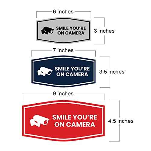 Fancy Smile You're On Camera Sign (Brushed Silver) - Large (5 Pack)