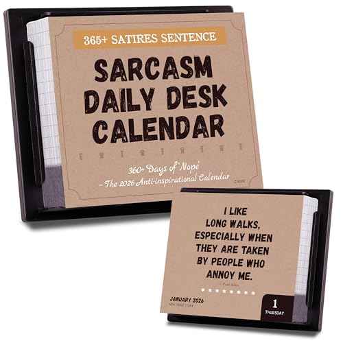 2026 Desk Calendar - Sarcastic Funny Calendar 2026, Jan.2026 - Dec.2026, 4.85" X 5.85", Mini Daily Calendar 2026 Page a Day, Sarcasm Small Desk Calendars with 365+ Tear-Off Pages, Backplane bracket