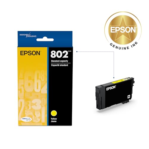 EPSON 802 DURABrite Ultra Ink Standard Capacity Yellow Cartridge (T802420-S) Works with WorkForce Pro WF-4720, WF-4730, WF-4734, WF-4740