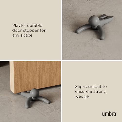 Umbra Buddy Door Stop 2-Pack - Heavy-Duty, Soft-Touch Finish, Grey