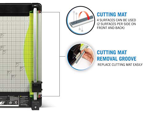 CARL Heavy Duty Rotary Paper Trimmer 18-Inch with Carbide Blade, Black/Silver