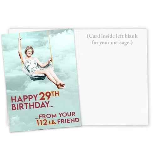 Funny Birthday card for women, friend, sister, daughter, mother - vintage woman photo Birthday greeting for 29 year olds - and all ages!