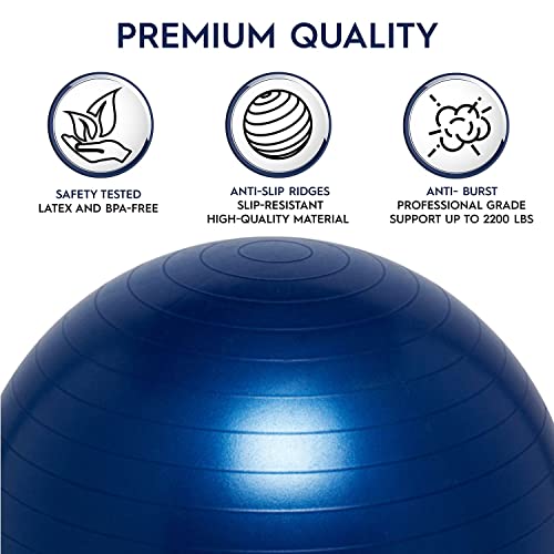 Bouncyband Balance Ball Small Dark Blue – Flexible Seating Ball for Focus & Posture