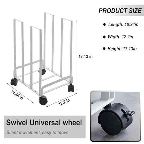 Carton Stand for Boxes, Portable Carton Storage Rack with Wheels, Cardboard Storage Carton Cart for Home Warehouse and Supermarket (White, 10.24x12.2x17.13in)