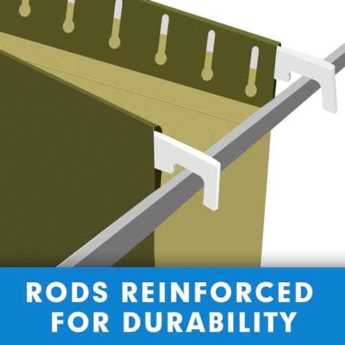 Extra Capacity Hanging File Folders, RAZCC 60 Pack Letter Size Reinforced Hanging Folders with Heavy Duty 2 Inch Expansion for Bulky Files, Filing Cabinet, Adjustable Tabs, Green