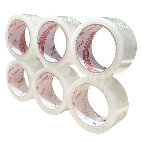 Heavy Duty Clear Packing Tape 1.88 Inch x 65 Yards - 6 Rolls by WINSUFIRE